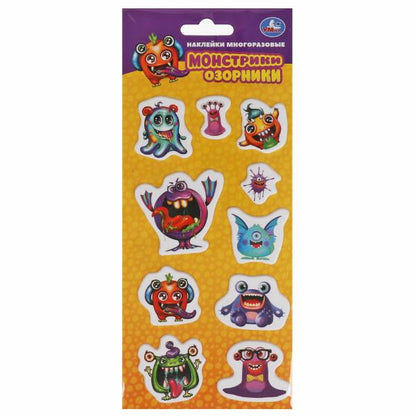 Мягкие многораз. Autocollants 97x227mm, monstres, 10 pièces, en cor.40