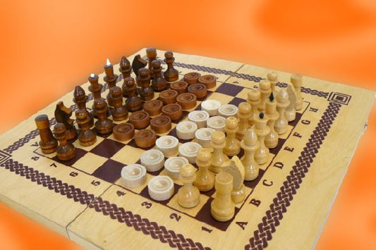 Игра 2 в 1 "Шахматы, шашки" арт.С-11а/В-6/ШК-24 (400*210*35) /12