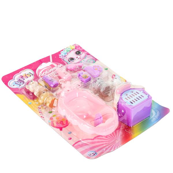 Jeu avec des pièces et des accessoires en plastique (4 pièces et 9 pièces) en forme de cor.2*144 pouces