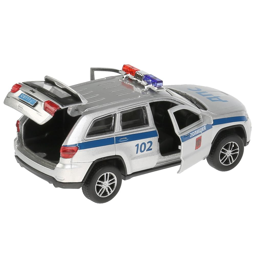 Machine en métal pour véhicule JEEP GRAND CHEROKEE ПОЛИЦИЯ 12 см, дв, баг, ин, kor. Parc technologique dans le cor.2*36шт
