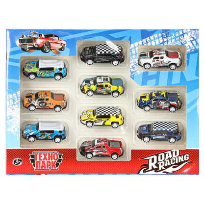 Machine en métal ROAD RACING pour SSUПЕРКАР 6,8 cm, 10 pièces, dans un assortiment, couleur. Parc technologique dans le cor.2*54наб