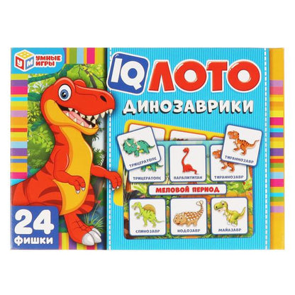 Dinosaures. QI ЛОТО. 138х189х32 mm 1 pièce. Умные игры в кор.20шт