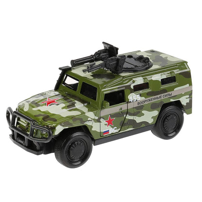 Machine en métal noir "БРОНЕМАШИНА ВОЕННАЯ" 12 cm, ouverte en deux, inerte dans le corps Technoparc dans le corps 2*36 pouces