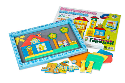 Мозаика магнитная. Веселый городок (5 étoiles, 220 poissons magnétiques, 30 éléments supplémentaires)