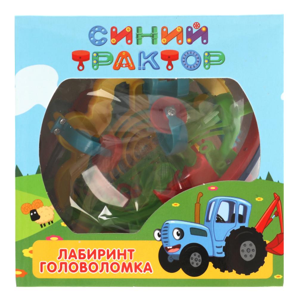 Играем вместе. Логическая игра шар-лабиринт "Синий трактор" 12х12*х2 см арт.1604K1267-R