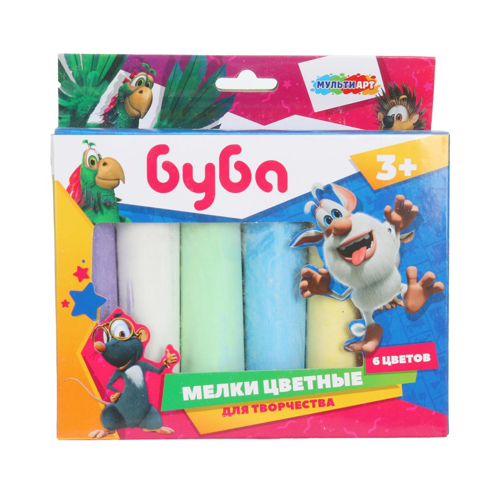 Мульти Арт. Мелки цветные "Буба" 6 цв., в кор. art.100MEL6-BUBA-WOT