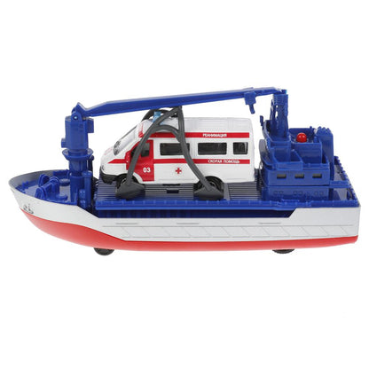 CRANEBOAT-17SLAMB-GAZGY Modèle métal свет-звук ТРАНСПОРТНЫЙ КОРАБЛЬ 17 см, ГАЗЕЛЬ, инерц, kor. Technologie