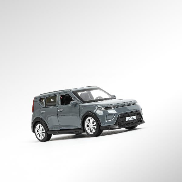Машина металл KIA soul длина 12 см, двери, багаж., инерц, темно-серый, кор. Parc technologique dans le cor.2*36шт