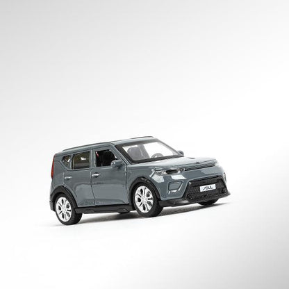 Машина металл KIA soul длина 12 см, двери, багаж., инерц, темно-серый, кор. Parc technologique dans le cor.2*36шт