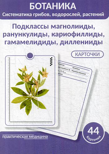 Botanique. Систематика грибов, водорослей, растений. Подclassы магнолииды, ранункулиды, кариофиллиды, гамамелиды, дилленииды. CARTOCHES (44 pièces).