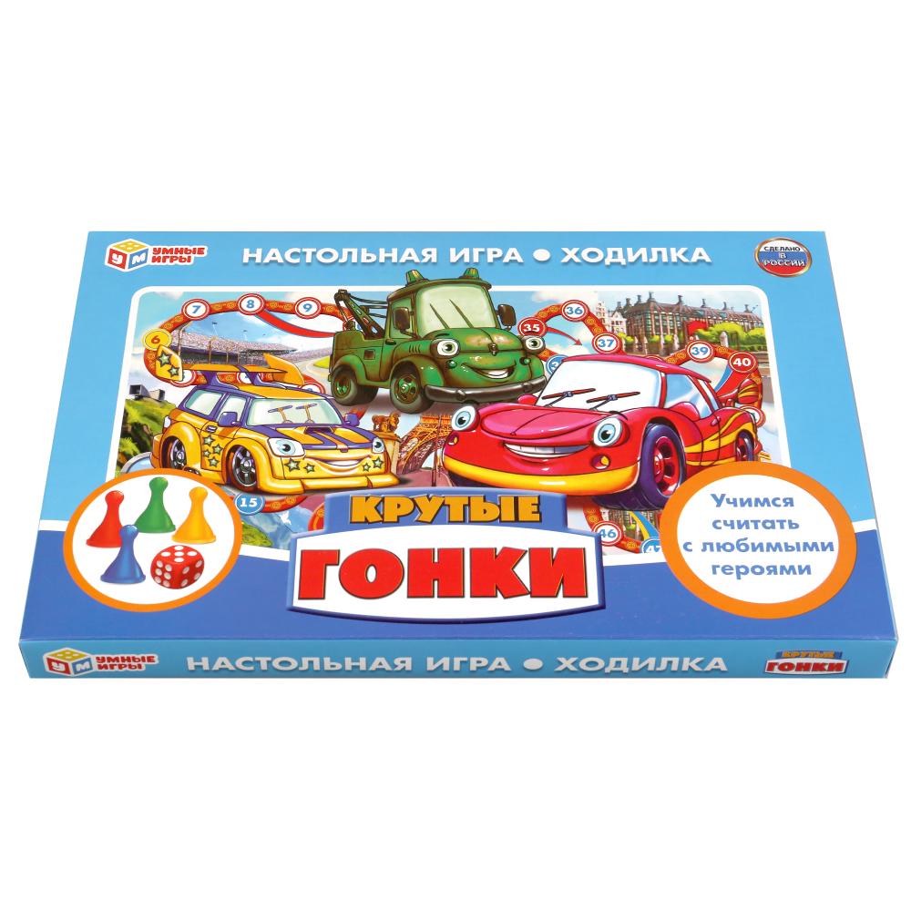 НАСТОЛЬНАЯ ИГРА-ХОДИЛКА "УМНЫЕ ИГРЫ" КРУТЫЕ ГОНКИ В КОР. в кор.20шт