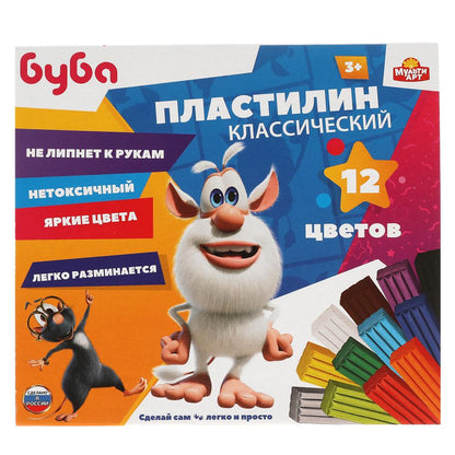 ПластиLINE классический БУБА 12 цв (180 г) MultiArt en cor.16шт