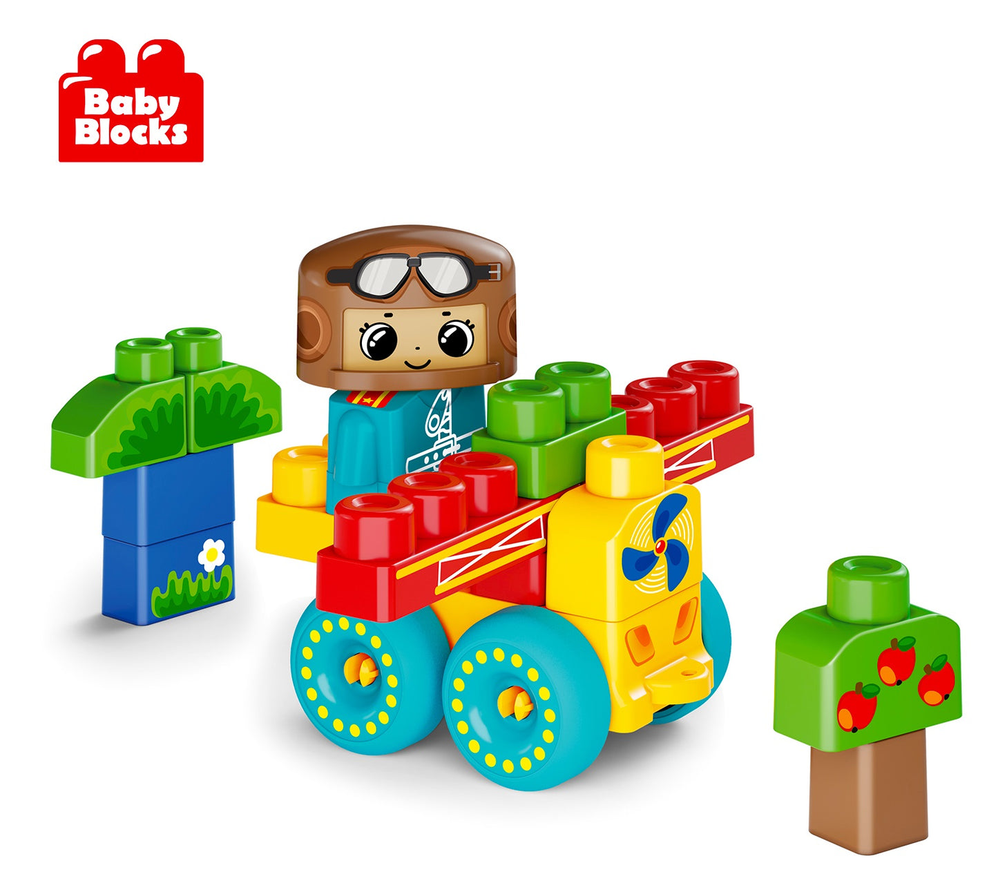 КОНСТРУКТОР ПЛАСТИКОВЫЙ "САМОЛЕТИК" 20 ДЕТ (BABY BLOCKS) в кор.7шт