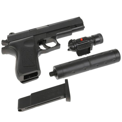 Пистолет (п) с глушителем, с фонариком, с пульками K2119 в пак. в кор.2*72шт