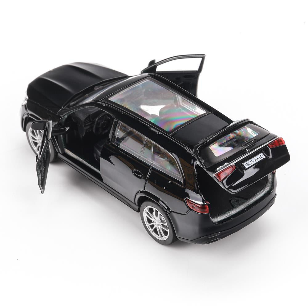 Машина металл MERCEDES-BENZ gls class amg 12см, дв,баг,ин,черный, кор. Технопарк в кор.2*36шт