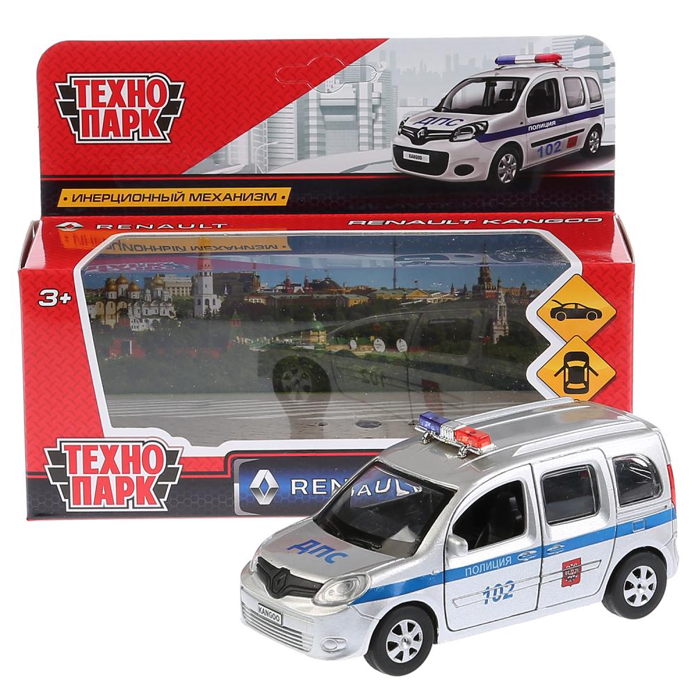ТМ Технопарк. Machine en métal "RENAULT KANGOO ПОЛИЦИЯ" 12 cm, ouverte. двери, инерц. dans le cor. dans le cor.2*36шт
