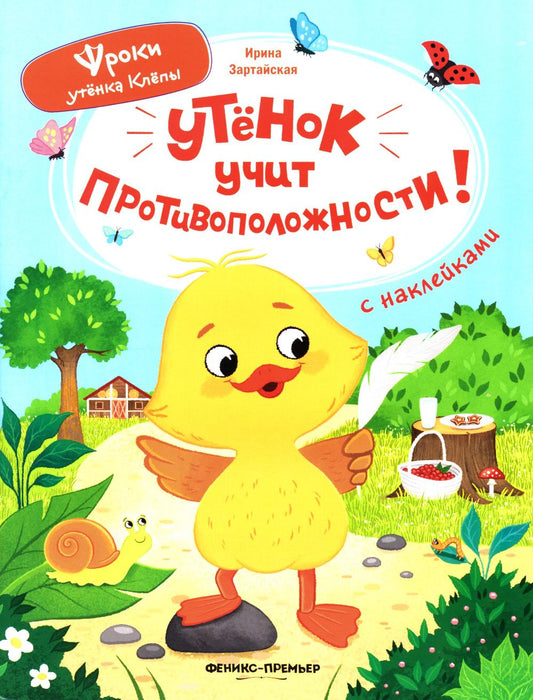 Утёнок учит противоположности!: книжка с наклейками
