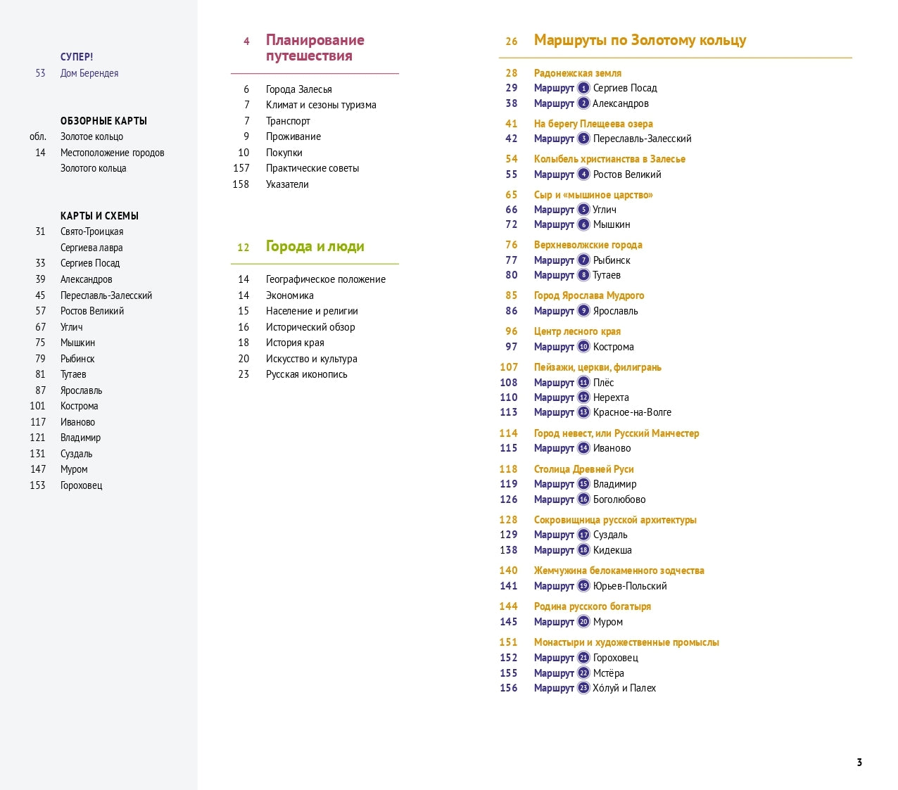 Золотое кольцо.Путеводитель (карта в кармаш.)