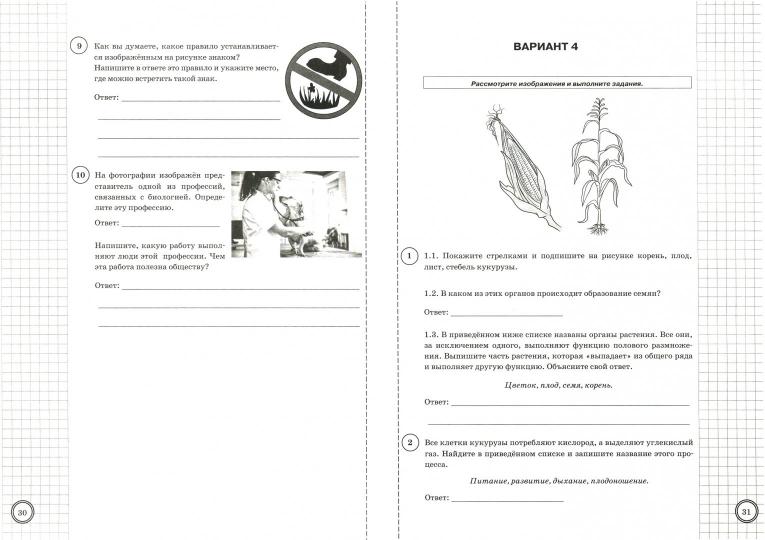 ВСЕРОС. ПРОВ. РАБ. БИОЛОГИЯ. 5 КЛАСС. 10 ВАРИАНТОВ. ТЗ. ФГОС