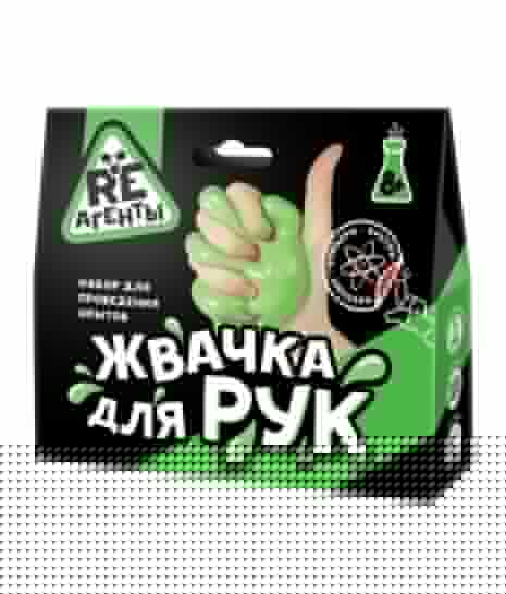 Игрушка: Научно-познавательный набор "Жвачка для рук", зеленый, модели «Re-Агенты» в кор.10шт