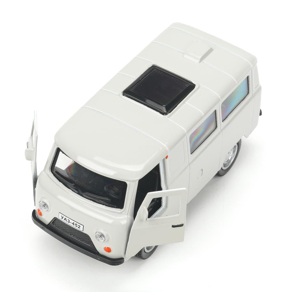 Машина металл уаз-452 "буханка" 10,5 см, дв, инерц, серебристый, кор. Технопарк в кор.2*36шт