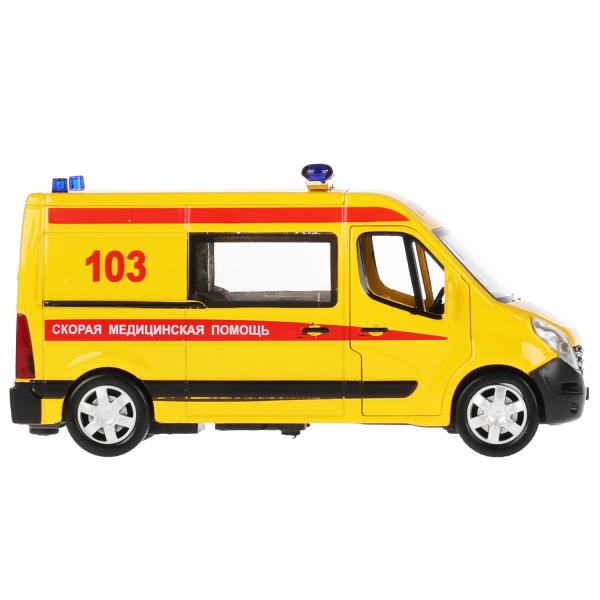 Machine en métal RENAULT MASTER РЕАНИМАЦИЯ 14 см, double, nez, инерц, кор. Parc technologique dans le cor.2*32шт
