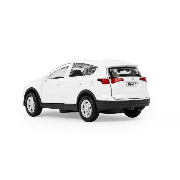 Машина металл TOYOTA RAV4 длина 12 см, двери, багаж, инерц, белый, кор. Технопарк в кор.2*36шт
