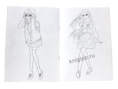 РАСКРАСКА Fashion Аниме. School style