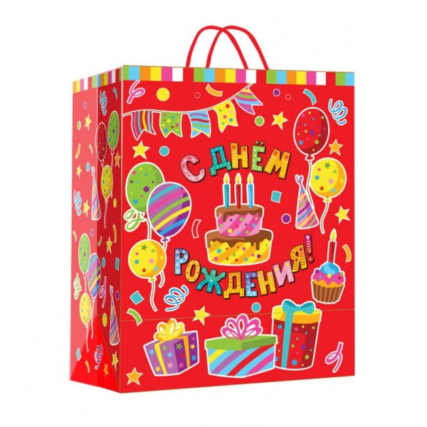 Пакет подарочный МАТОВЫЙ xl,тортик,140 гр/м2 ЧУДО ПРАЗДНИК в кор.5*12шт
