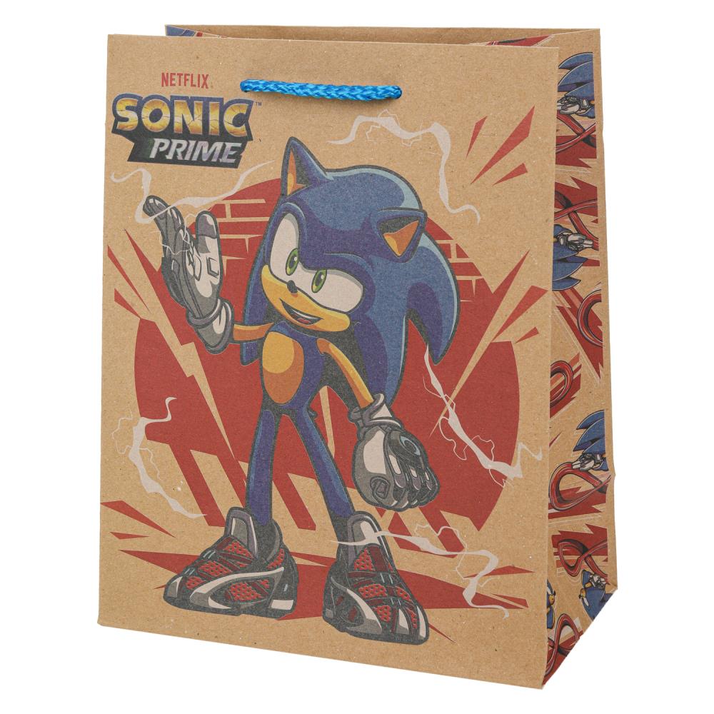 Пакет подарочный крафт Sonic Соник m, 18*23*10 см ЧУДО ПРАЗДНИК в кор.12*12шт