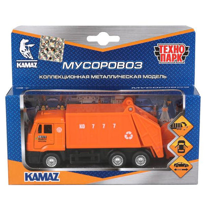 Machine en métal KAMAZ МУСОРОВОЗ, 12 см, двери., подвиж.дет., инерц., кор. Parc technologique en cor.2*24шт