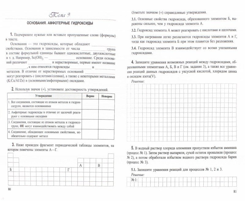Теоретические основы химии. Рабочая тетрадь старшеклассника и абитуриента