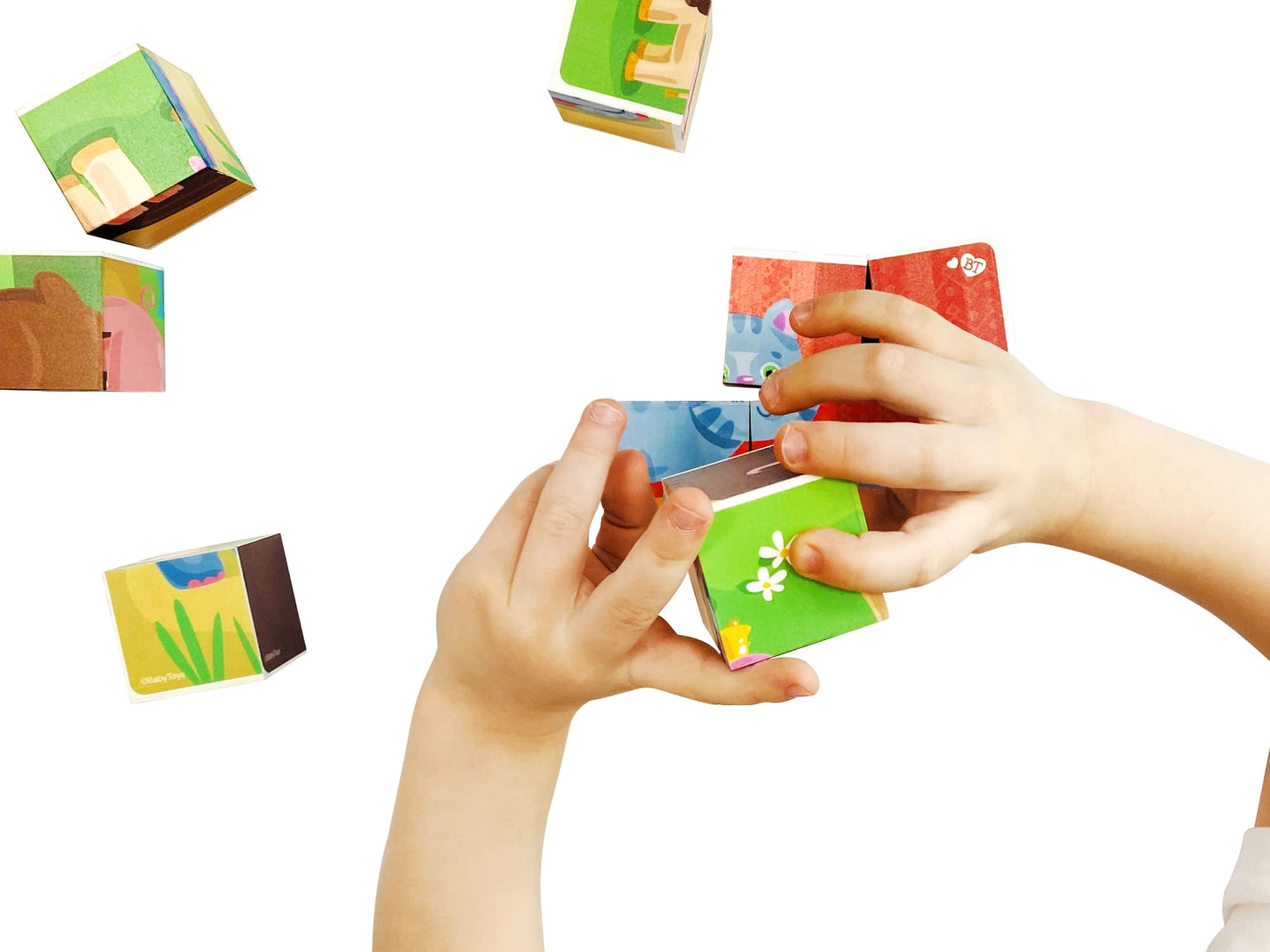 НАБОР ИЗ 12-И КУБИКОВ "МАМА И МАЛЫШ" (БЕЗ ОБКЛЕЙКИ) BABY TOYS в кор.20наб