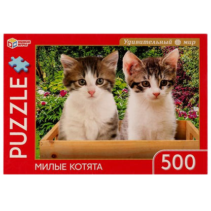Милые котята. Удивительный мир. Пазл классический в коробке 500 деталей. Умные игры в кор.10шт