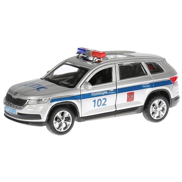 Машина металл "SKODA KODIAQ ПОЛИЦИЯ", длина 12 см, откр дв, багаж, инерц. Технопарк в кор.2*36шт