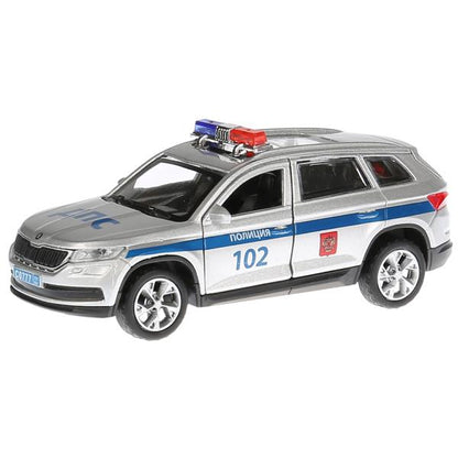 Машина металл "SKODA KODIAQ ПОЛИЦИЯ", длина 12 см, откр дв, багаж, инерц. Технопарк в кор.2*36шт