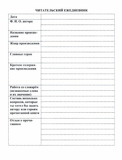 Читательский дневник по программе "Школа России" (Формат А5, bloc офсет 65, обложка мелованная, пл. 200). 64 pièces.