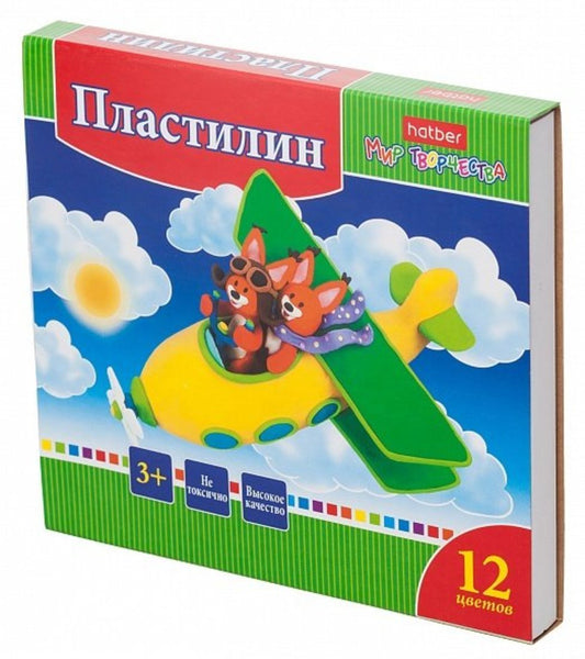 Пластилин 12цв 240г со стеком Ушастики,KPn_12880