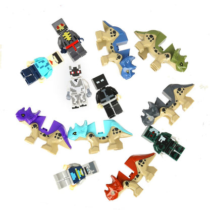 Figurines de construction pour mon monde + dinosaures -12 pièces. Grands maîtres en cor.2*60шт