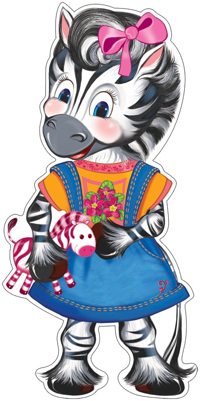 Ф-11189 Plaque de commande A3. Zebra (с блестками в лаке) - группа Животные