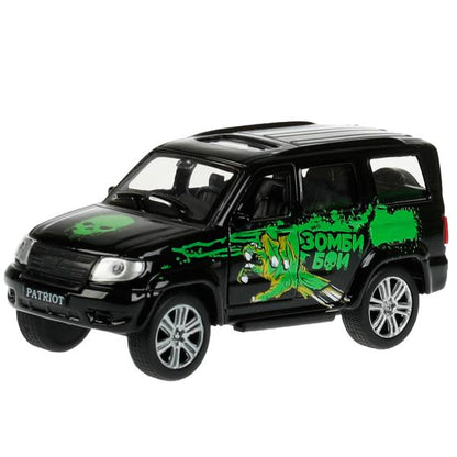 Машина металл UAZ 12 см, дв., багаж., инерц., окрас ЗОМБИ, кор. Технопарк в кор.2*24шт