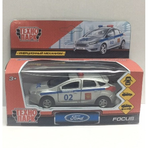 Véhicule en métal FORD Focus. полиция 12см, открыв. двери, инерц. dans le cor. ТМ Технопарк в кор.2*24шт