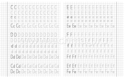 Письмо английских букв по клеткам. 7-8 lettres. Задания по чистописанию и каллиграфии. 16 pièces.