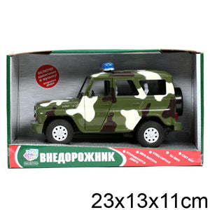 Машина инерц. военная, свет+звук, открыв. двери и багажник 9076-C в русс. cor. dans le cor.2*18шт