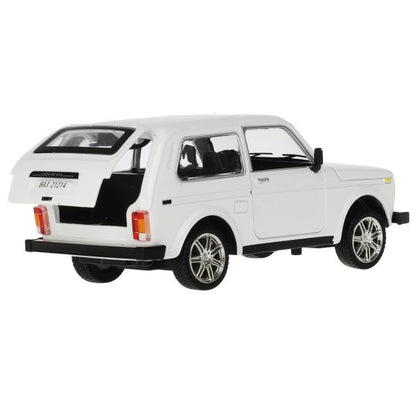 Машина металл свет-звук LADA 4х4, 17 см, дв., кап.,баг.,инер.,белая.,кор. Технопарк в кор.2*12шт