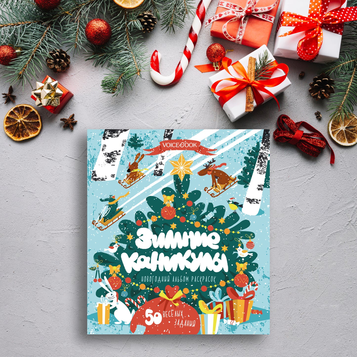 Зимние каникулы: новогодний альбом раскрасок. 3-7 лет