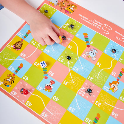 Игра настольная ходилка "Веселые ходилки 4 в 1" для девочек (ходилка-раскраска)