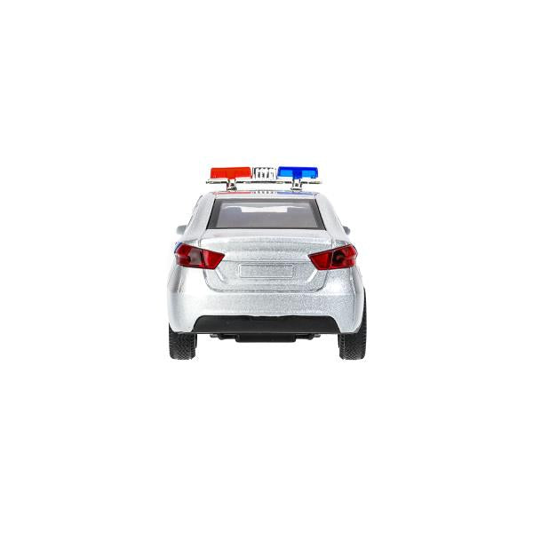 Машина металл свет-звук LADA vesta ПОЛИЦИЯ 11,5 см, двер, багаж, кор. Технопарк в кор.2*36шт