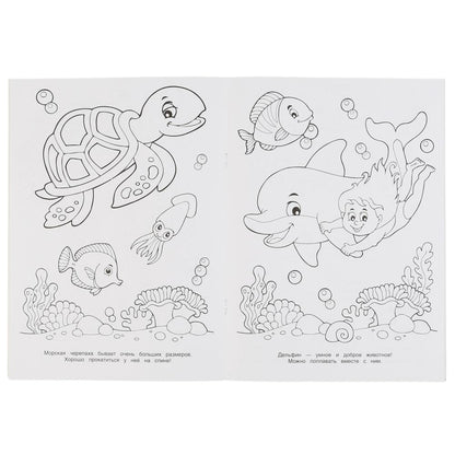 "УМКА". ВОЛШЕБНЫЙ ОКЕАН (ПЕРВАЯ РАСКРАСКА С ПАЙЕТКАМИ) ФОРМАТ: 200Х280ММ 16 СТР. + ПАЙЕТКИ в кор50шт