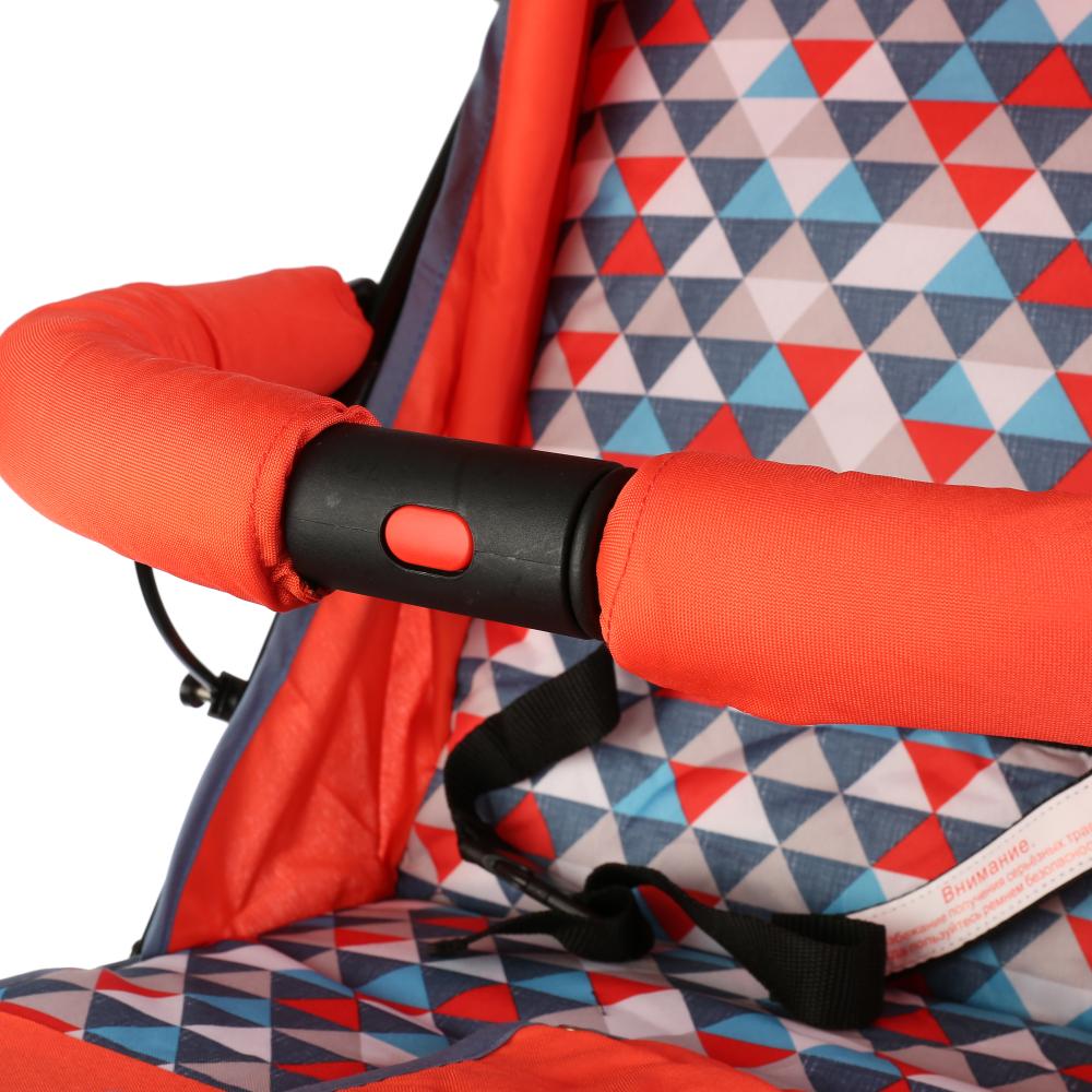 КОЛЯСКА-ТРОСТЬ "BIMBO" КОЛЕСА 8*5,5", ГЛУБОКОЕ КАНАПЕ, ЧЕХОЛ, 3 ТОЧ. РЕМЕНЬ, ЦВЕТ КРАСНЫЙ в кор.4шт